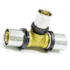PipeTec Mosadzná lisovacia spojka T 26x3 / 20x2 / 26x3 mm TH