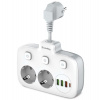 COLORWAY Prodlužovací napájecí přívod/ 2x Schuko/ 3x USB-A/ 1x USB-C / kabel 2,5cm (CW-CHE24PDW)