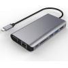 PremiumCord Převodník USB3.1 typ C na HDMI+VGA+ RJ45+2xUSB3.0+SD card +3,5mm+PD charge ku31dock08