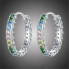 GRACE Silver Jewellery Stříbrné náušnice se zirkony Rainbow - stříbro 925/1000 E-BSE683/108 Stříbrná