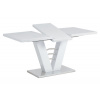 Autronic HT-510 WT - Rozkladací jedálenský stôl 120 + 40x80 cm, biely lesk / brúsený nerez