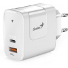 GENIUS nabíjačka PD-65AC, 65W, rýchle nabíjanie, USB-C PD3.0, USB-A QC3.0, biela