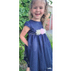 La Dora dievčenske šaty tmavomodré s kvietkami a čelenkou Veľkosť: 110