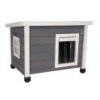 Drevená búda pre mačky KERBL RUSTICA 57 x 45 x 43 cm, sivá