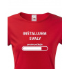 Dámské fitness tričko Instaluji svaly, Barva Červená, Velikost S Bezvatriko.cz 0183