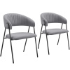 tectake 405511 kreslo bedano, čalúnené, tkaná látka, 150 kg - šedá, sada 2 ks
