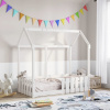zahrada-XL Rám detskej postele domček biely 70x140 cm masívna borovica 850699