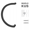 FT - MADLO kód K16 Ø 30 mm ST ks Rozteč madla: 300 mm, Dĺžka: 330 mm, Rozmer profilu madla: Ø 30 mm CIM - čierna matná (FNO)