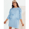 Svetlomodré mikinové šaty s mašličkami GASTOR EY2464 ONE SIZE
