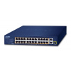 PLANET 24-Port 10/100TX 802.3at PoE Nespravované Gigabit Ethernet (10/100/1000) Podpora napájania cez Ethernet (PoE) 1U Modrá (FGSD-2621P)