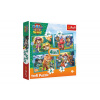Trefl Puzzle 4v1 Labková patrola/Paw Patrol Dino Movie: Príbehy z ostrova dinosaurov v krabici 28x28x6cm