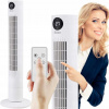 STĹPOVÝ VENTILÁTOR XL 60W BIELY TICHÝ LED PANEL DIAĽKOVÝ OVLÁDAČ OSCILÁCIA TEPLOMER