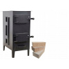 Šamotový sporák Hurtex APOLLO 65x40x32 cm+sklo