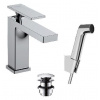 Hansgrohe Tecturis E - Umývadlová batéria s výpusťou Push-Open a bidetovou spŕškou, EcoSmart, chróm 73210000