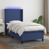 Box spring postel s matrací a LED modrá 80 x 200 cm textil Modrá 3138115