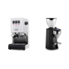 Gaggia New Classic EVO BC, white + Rocket Espresso SUPER FAUSTO, black