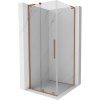 Mexen Velar L, sprchový kút s posuvnými dverami 100 x 100 cm, 8mm číre sklo, medená matná, 871-100-100-03-65