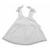 Baby Nellys Letné ľahučké mušelínové šaty Summer Stars - sivé, 56/62 (0-3m)