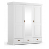 Trojdverová šatníková skriňa so zrkadlom Toskania 3 - biela