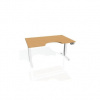 Pracovný stôl Motion Ergo, PO, 3S, 120x61-128x90 cm, buk/biely