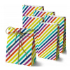 PAPIEROVÉ tašky kockové FAREBNÉ PRÚŽKY eko 16x8x27 cm NA SLADKOSTI