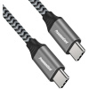 PremiumCord Kabel USB-C M/M, 100W 20V/5A 480Mbps bavlněný oplet, 1,5m ku31cw15