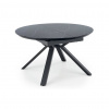 HALMAR Okrúhly jedálenský stôl rozkladací VERTIGO, čierna/čierny mramor
