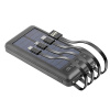 AppleMix Externá batéria / powerbanka SETTY - 10000 mAh - solárne nabíjanie + 4x kábel - čierna