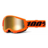 100% STRATA 2 Goggle Neon Orange - True Gold Mirror Lens