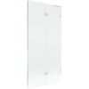 Mexen Lunar L, pravá 2-krídlová vaňová zástena 90 x 150 cm, 8mm číre sklo, biely profil, 897L-090-100-20-00-P
