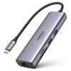 HUB 7v1 Ugreen CM512 USB-C / 2x USB-A 3.2 / HDMI 4K / čítačka SD TF / USB-C PD 100W / RJ45 - sivá