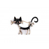Brošňa mačka čierna 1ks