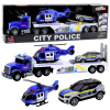 LEAN Toys Policajný kamión sada vrtuľník auto rádio auto svetlá zvuky