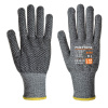 PORTWEST Rukavice Sabre-Dot A640, s PVC terčíky, proti pořezu POR-A640G7RM M Šedá