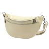 Luka Dámska kožená kabelka 24-017 DOLLARO Beige Crossbody s extra vreckami