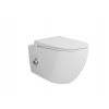 Bocchi Dura - Závesné WC 355x525 mm Rimless + bidetový set + slim sedátko, SoftClose - SET, biela lesklá