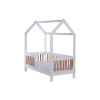 DREWEX Detská buková posteľ so zábranou Casa Bambini 160x80x174 cm 164x84x174 biela