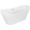 Mexen Montana voľne stojaca vaňa 150 x 75 cm, biela, preliv brúsený nikel - 52011507500-97