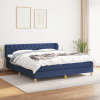 vidaXL Posteľný rám boxspring s matracom modrý 160x200 cm látka - Modrá - 106587-206701