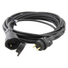 Vonkajší predlžovací kábel 10 m / 1 zásuvka / čierny / guma / 230 V / 1,5 mm2