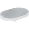 GEBERIT VariForm elipsovité zápustné umývadlo bez otvoru, s prepadom, 600 x 400 mm, biela, 500.728.01.2