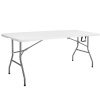 Springos Skladací cateringový stôl 180x74 cm RAUT GF0108 biely