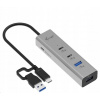 USB hub 4x USB 3.0 s napájaním a LED pre PC, PS5, Xbox, disky