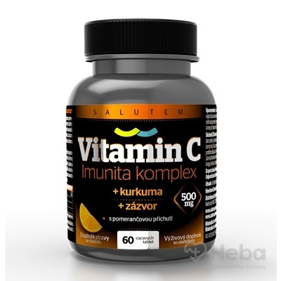 Salutem Vitamín C 500 mg Imunita Komplex s kurkumou a zázvorom 60 cmúľacích tabliet pomaranč