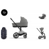 Cybex Platinum CYBEX Priam Travel Set + Cloud T Plus i-Size + Platinum Winter Footmuff mirage grey 2025 chrome with black details
