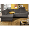 Rohová sedacia súprava Geneva, tmavo šedá látka, ľavý roh