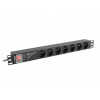 Lanberg PDU-03F-0200-BK predlžovací kábel Rack PDU 10 1U 16A, 3x 230v Shucko 2m, čierny