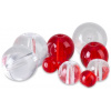 25ks - Sklenené koráliky Saenger Round Glass Beads 4mm Červené
