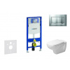 Geberit Duofix - Modul na závesné WC s tlačidlom Sigma30, matný chróm/chróm + Duravit D-Code - WC a doska, Rimless, SoftClose 111.300.00.5 NH7