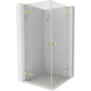 Mexen Lunar, L Duo výklopný sprchový kút 80 x 80 cm, 8mm číre sklo, zlatý matný profil, 834L-080L-080P-55-00